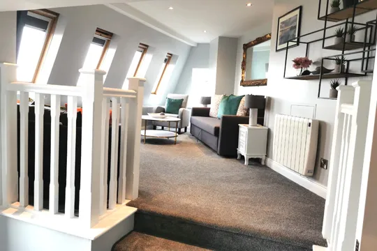The Skerries Lifeboat House - The Seaview Terrace - stair to living area - 540x360